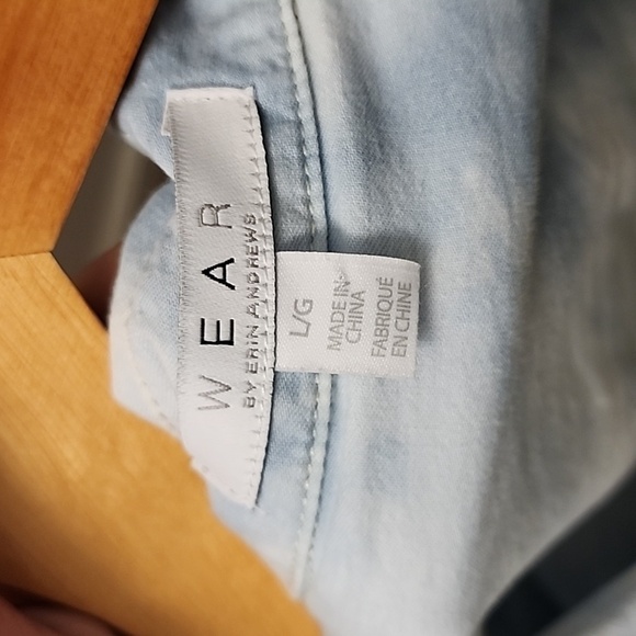 WEAR Seattle Seahawks Button Down Tie Dye Denim Long Sleeve Shirt - Picture 3 of 13